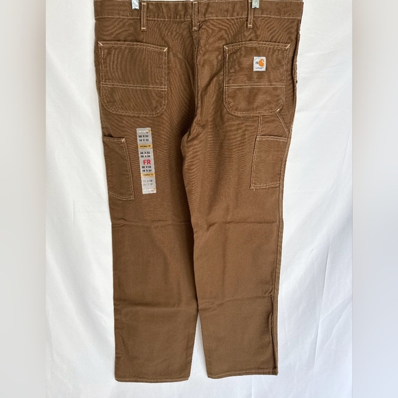 Carhartt FR Washed Duck Work Dungarees 38x32 Nwt - Picture 2 of 5